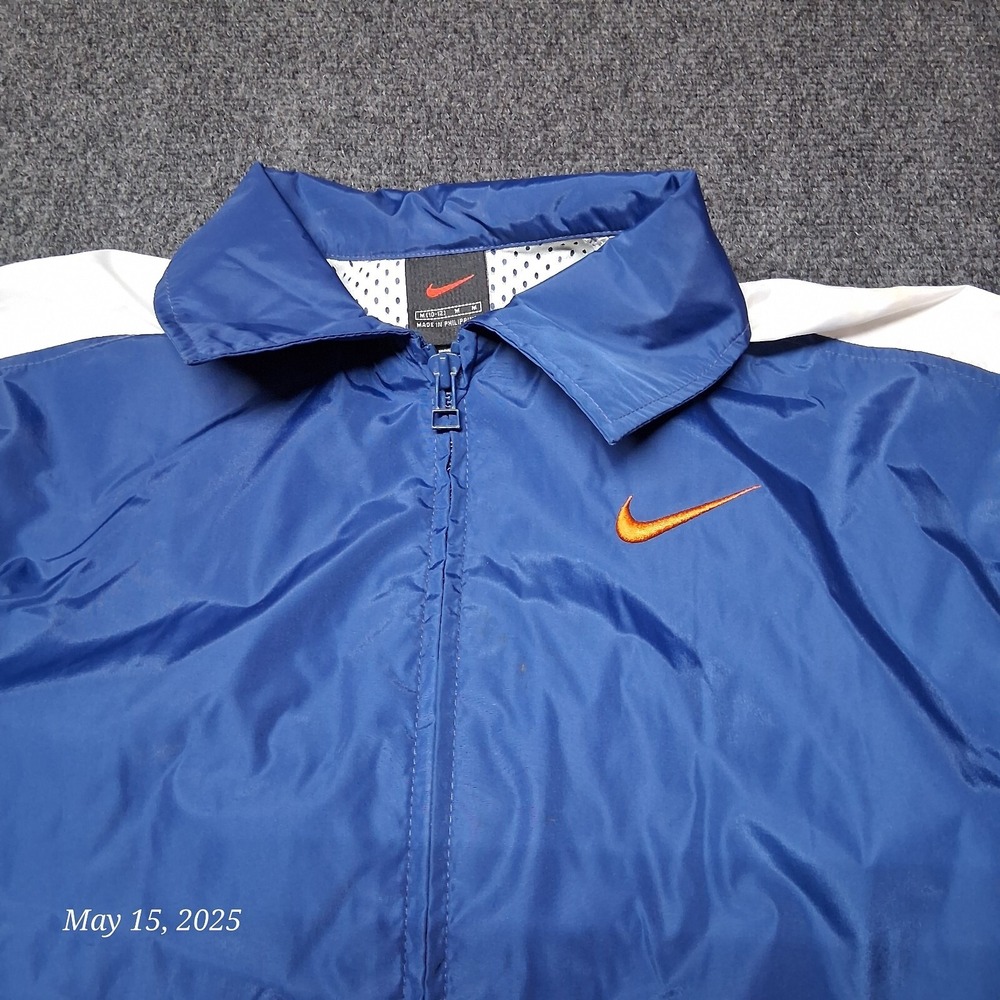 Nike Windbreaker Jacket Youth Size Medium 10 - 12 Blue Full Zip Lightweight - Picture 2 of 10